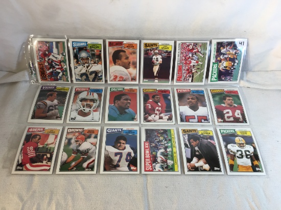 Lot of 18 Pcs Collector Vintage  NFL Football Sport Trading Assorted Cards & Players - See Photos