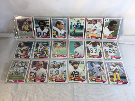 Lot of 18 Pcs Collector Vintage  NFL Football Sport Trading Assorted Cards & Players - See Photos