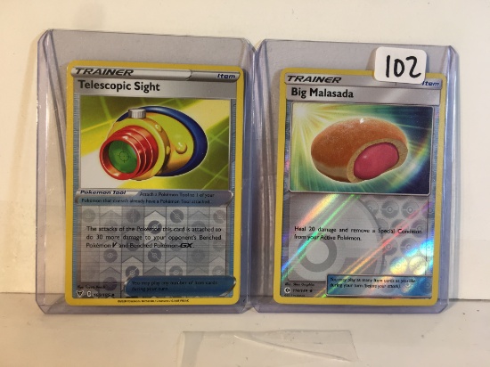 Lot of 2 Pcs Collector Modern Pokemon TCG Assorted Trainer Trading Game Cards - See Photos