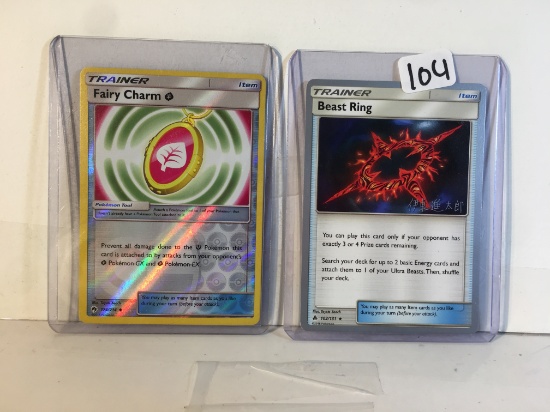 Lot of 2 Pcs Collector Modern Pokemon TCG Assorted Trainer Trading Game Cards - See Photos