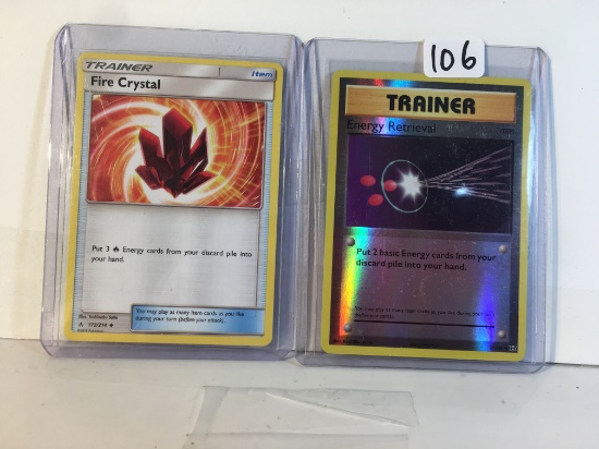 Lot of 2 Pcs Collector Modern Pokemon TCG Assorted Trainer Trading Game Cards - See Photos