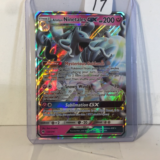 Collector Modern 2018 Pokemon TCG Stage1 Alolan Ninetales GX Hp200 Trading Game Card 132/214