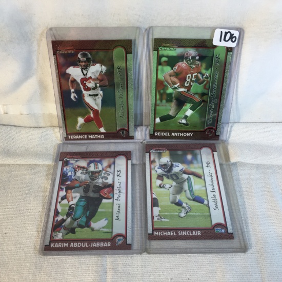 Lot of 4 Pcs Collector Modern NFL Football Sport Trading Assorted Cards and Players -See Pictures