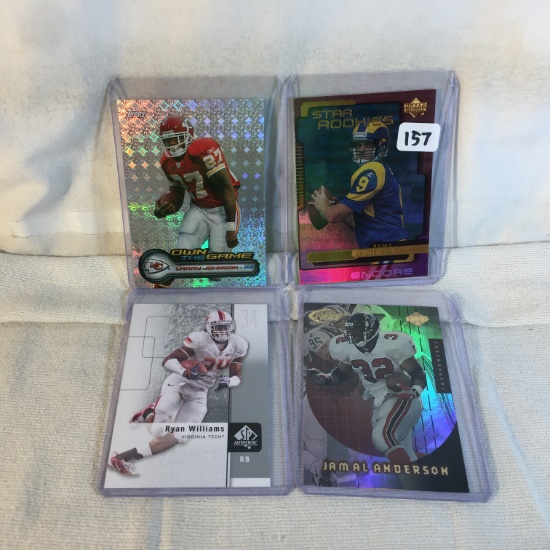 Lot of 4 Pcs Collector Modern NFL Football Sport Trading Assorted Cards and Players -See Pictures