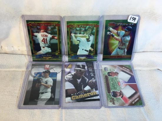 Lot of 6 Pcs Collector Moden MLB Baseball Sport Trading Assorted Cards and Players - See Photos