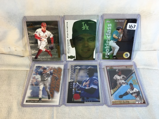 Lot of 6 Pcs Collector Moden MLB Baseball Sport Trading Assorted Cards and Players - See Photos