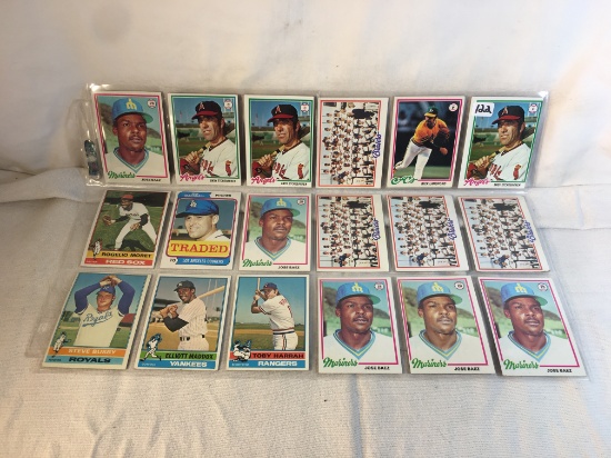 Lot of 18 Pcs Collector Vintage MLB Baseball Sport Trading Assorted Cards & Players -See Pictures
