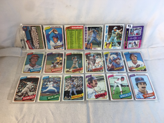 Lot of 18 Pcs Collector Vintage MLB Baseball Sport Trading Assorted Cards & Players -See Pictures