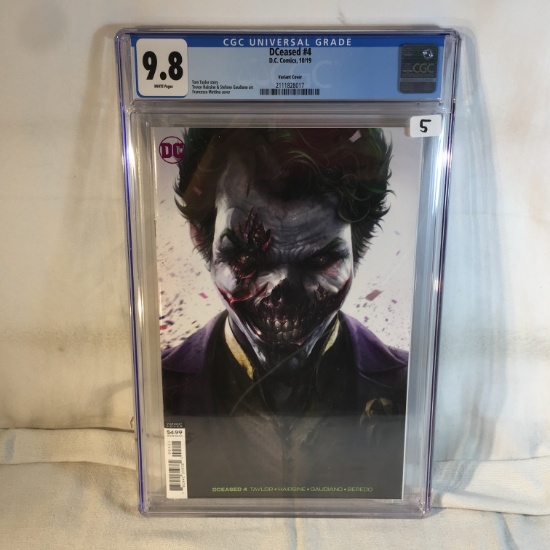 Collector CGC Universal Grade 9.8 Dceased #4 D.C. Comics 10/19 Variant Cover Comic Book