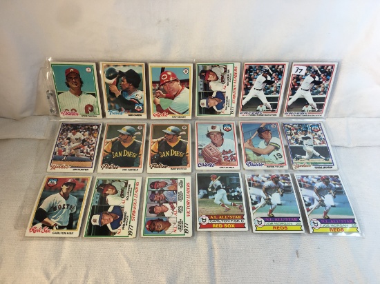 Lot of 18 Pcs Collector Vintage MLB Baseball Sport Trading assorted Cards & Players - See Pictures