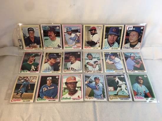 Lot of 18 Pcs Collector Vintage MLB Baseball Sport Trading assorted Cards & Players - See Pictures