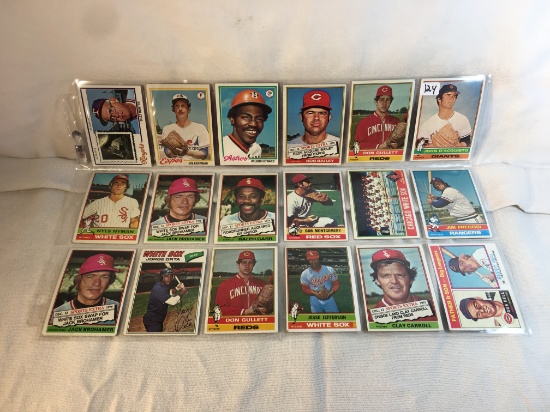 Lot of 18 Pcs Collector Vintage MLB Baseball Sport Trading Assorted Cards and Players - See Pictures