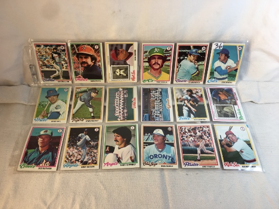 Lot of 18 Pcs Collector Vintage MLB Baseball Sport Trading Assorted Cards and Players - See Pictures