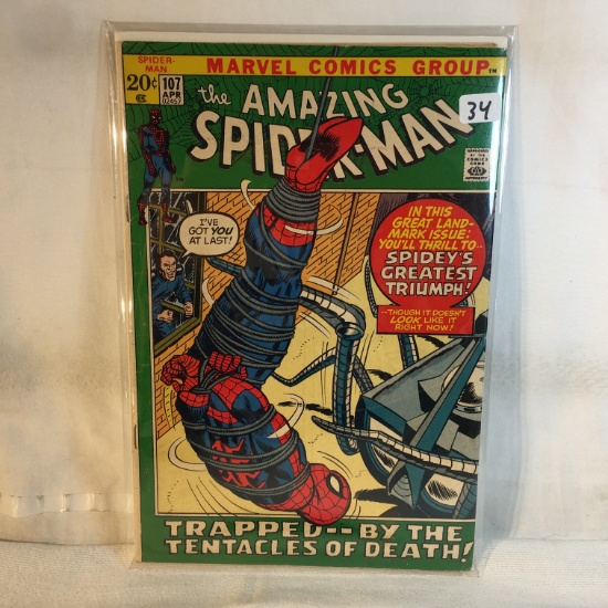 Collector Vintage Marvel Comics The Amazing Spider-man Comic Book No.107