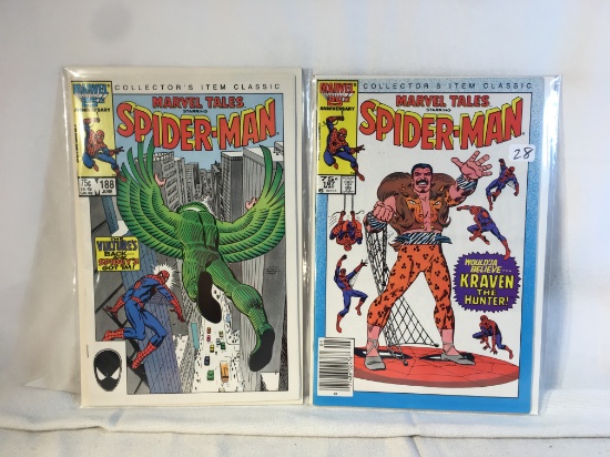 Lot of 2 Collector Vintage Marvel Comics Marvel Tales Starring Spider-Man Comic Books No.187.188.
