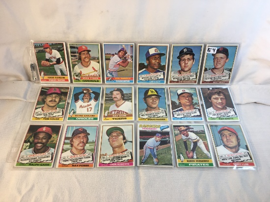 Lot of 18 Pcs Collector Vintage MLB Baseball Sport Trading Assorted Cards and Players - See Pictures