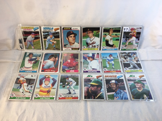 Lot of 18 Pcs Collector Vintage MLB Baseball Sport Trading Assorted Cards and Players - See Pictures
