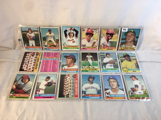 Lot of 18 Pcs Collector Vintage MLB Baseball Sport Trading Assorted Cards and Players - See Pictures
