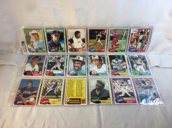 Lot of 18 Pcs Collector Vintage MLB Baseball Sport Trading Assorted Cards and Players - See Pictures