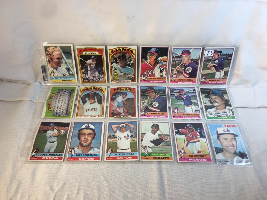 Lot of 18 Pcs Collector Vintage MLB Baseball Sport Trading Assorted Cards and Players - See Pictures