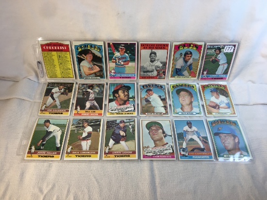 Lot of 18 Pcs Collector Vintage MLB Baseball Sport Trading Assorted Cards and Players - See Pictures