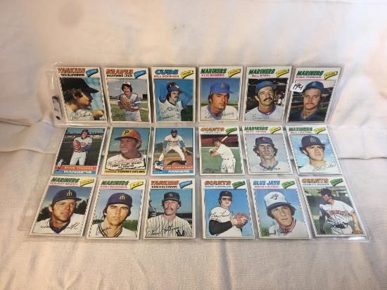 Lot of 18 Pcs Collector Vintage MLB Baseball Sport Trading Assorted Cards and Players - See Pictures