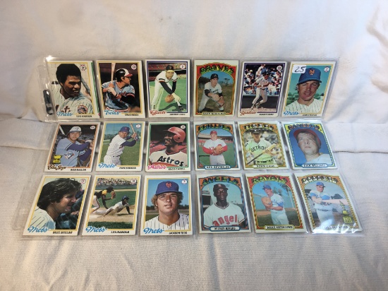Lot of 18 Pcs Collector Vintage MLB Baseball Sport Trading Assorted Cards and Players - See Pictures