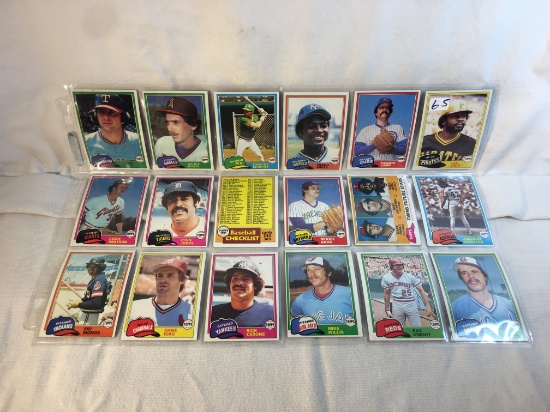 Lot of 18 Pcs Collector Vintage MLB Baseball Sport Trading Assorted Cards and Players - See Pictures