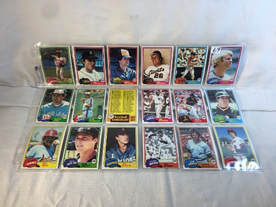 Lot of 18 Pcs Collector Vintage MLB Baseball Sport Trading Assorted Cards and Players - See Pictures