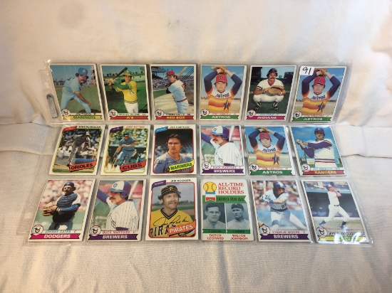 Lot of 18 Pcs Collector Vintage MLB Baseball Sport Trading Assorted Cards and Players - See Pictures
