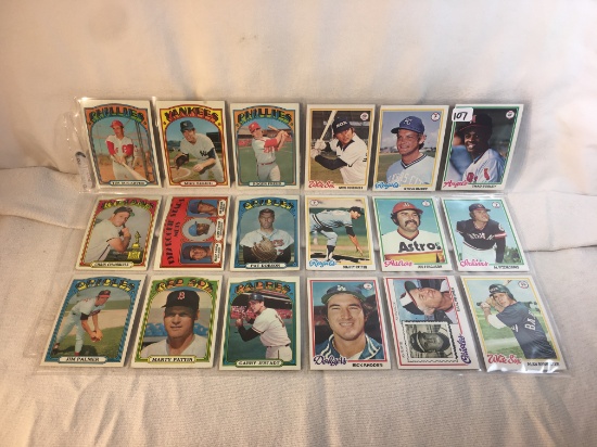 Lot of 18 Pcs Collector Vintage MLB Baseball Sport Trading Assorted Cards & Players - See Pictures