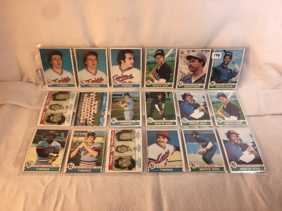 Lot of 18 Pcs Collector Vintage MLB Baseball Sport Trading Assorted Cards & Players - See Pictures