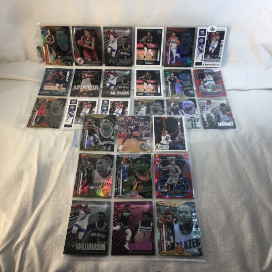 Lot of 27 Pcs Collector Modern NBA Basketball Sport Trading Assorted Cards & Players - See Pictures