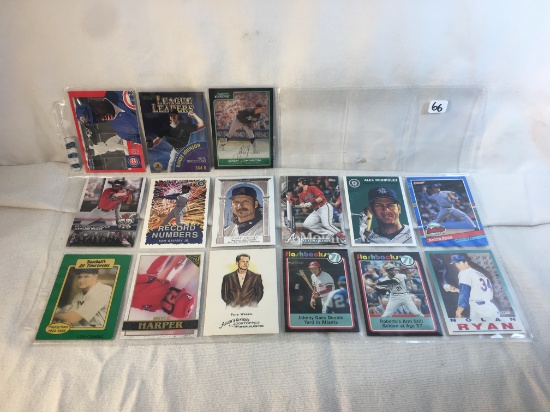 Lot of 15 Pcs Collector Modern MLb Baseball Sport Trading Assorted Cards & Players - See Pictures