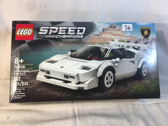 Collector NIB LEGO Speed Champions76908 Lamborghini Countach 262 Pcs Building Lego Toy Box Sz:10.5x5