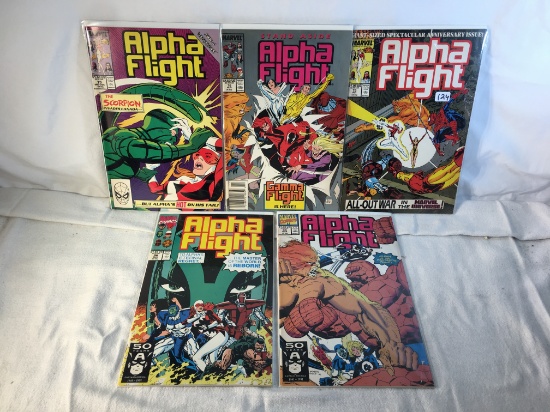 Lot of 5 Collector Vintage Marvel Comics Alpha Flight Comic Books No.75.76.79.94.96.