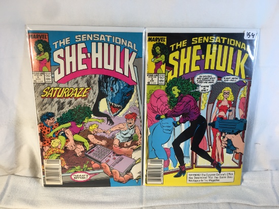 Lot of 2 Collector Vintage Marvel Comics The Sensational She-Hulk Comics No.4.5.
