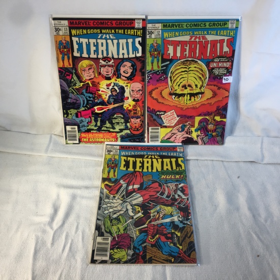 Lot of 3 Collector Vintage Marvel Comics The Eternals Comic Books No.12.13.14.