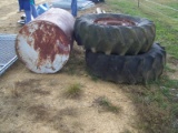 APPROX 250 GAL FUEL TANK AND 2 18.4-30 TIRES