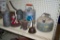 ANTIQUE OIL CANS, FUNNELS, ETC (APPROX 11 PIECES)