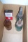 ANTIQUE OIL BOTTLES (3) AND TEXACO CAN