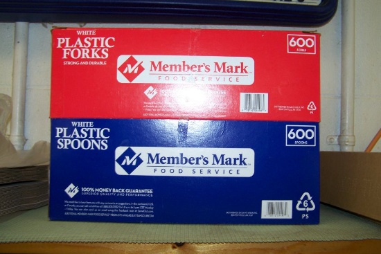 PLASTIC FORKS AND SPOONS (2 BOXES)