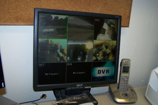 CAMERA SECURITY SYSTEM WITH 8 DIFFERENT CAMERAS AND MONITOR