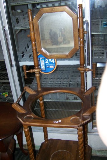 WOODEN VANITY W/ MIRRO