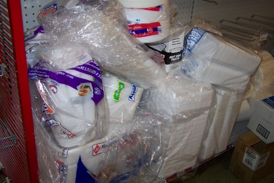 BAGS OF TO-GO BOXES, HOT DOG TO-GO BOXES, HOT DOG TRAYS, PAPER PLATES