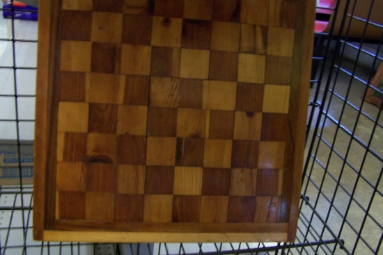WOODEN CHECKER/ CHESS BOARD
