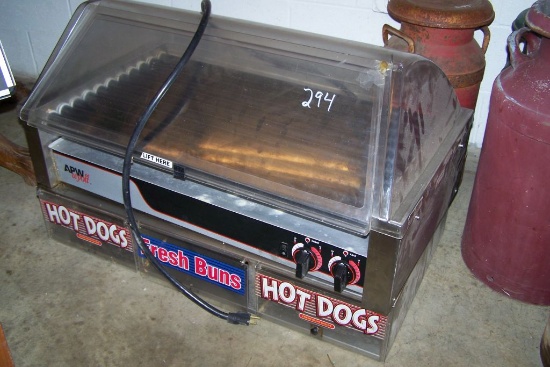 APW WYOTT HOT DOG ROLLER W/ BUN WARMER M:HRS-50