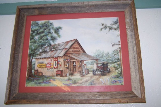 MIKE'S GARAGE WOODEN FRAME PICTURE
