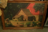 FARM HOUSE WOODEN FRAME PICTURE