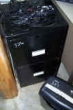 2 DRAWER BLACK FILING CABINET